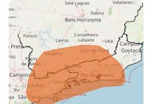 INMET alerta para tempestade com risco de granizo e ventos de até 100 km/h para o Sul Fluminense