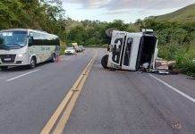 Motorista fica ferido em acidente na BR-393, em Barra do Piraí