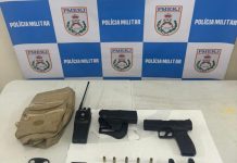 Homem é preso com pistola turca e munições na Vila Brasília, em Volta Redonda
