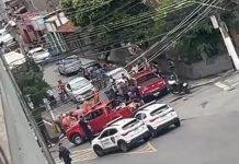 Homem é resgatado após ficar com perna presa em bueiro no Ano Bom, em Barra Mansa